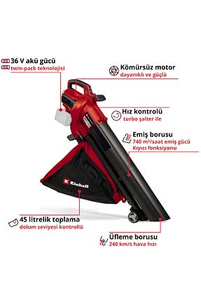 دستگاه بادی جمع آروی برگ Einhell - کد 834386174