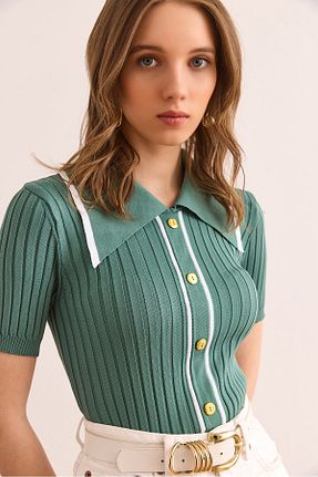 بلوز سبز زنانه ساده Olalook - کد 924548012