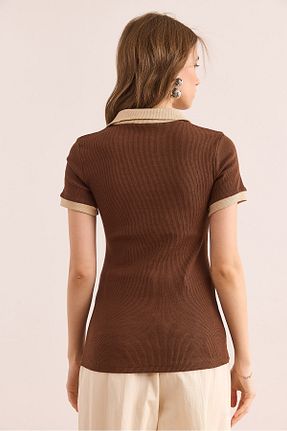 بلوز قهوه ای زنانه ساده Olalook - کد 924547994