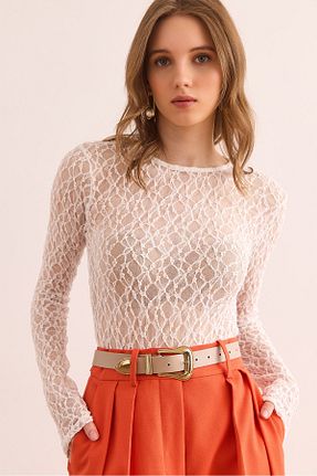 بادی سفید زنانه یقه دوچرخه Olalook - کد 924549078