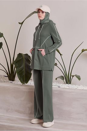 ست گرمکن حجاب خاکی زنانه رگولار Alvina - کد 924286249