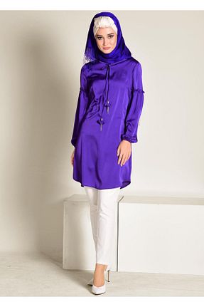 تونیک حجاب بنفش زنانه پلی استر Alvina - کد 875373370