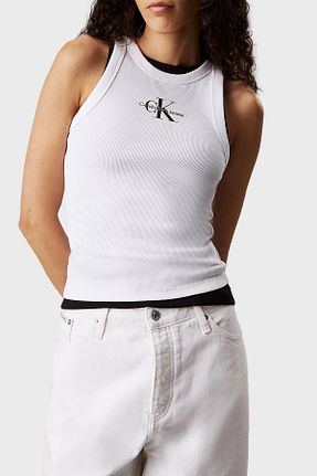 تیشرت سفید زنانه اسلیم فیت Calvin Klein - کد 924294916