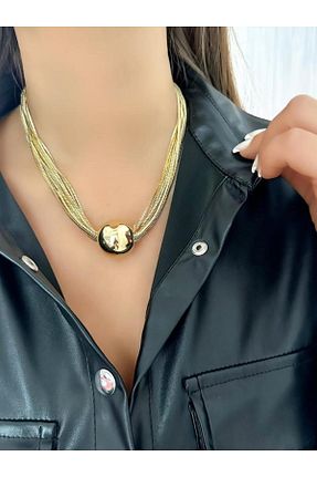 گردنبند جواهر رنگی زنانه برنجی MyladyAccessoriess - کد 774910315