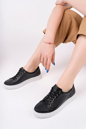 کفش اسنیکر مشکی زنانه چرم اصل Deripabuc - کد 977593
