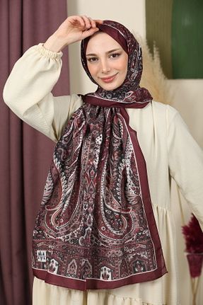 شال زرشکی زنانه پنبه ای aldyoo - کد 923657818
