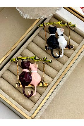 سنجاق سینه صورتی زنانه فلزی MyladyAccessoriess - کد 796575394