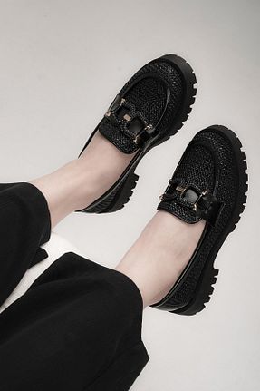 کفش لوفر مشکی زنانه پارچه ای Stilbagshoes - کد 921610555