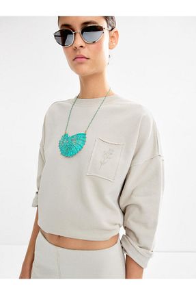 سوئیشرت طوسی زنانه ساده PARFOIS - کد 920352962