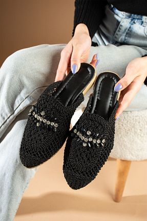 دمپائی مشکی زنانه حصیر FUGA MODA - کد 803873567