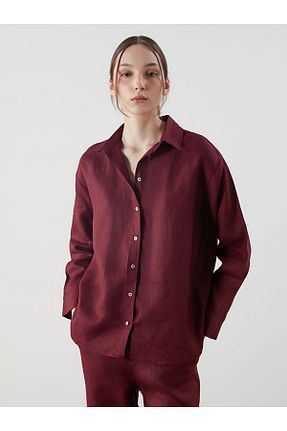 پیراهن زرشکی زنانه رگولار LC Waikiki - کد 924371339