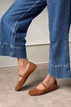 بابت قهوه ای زنانه چرم خالص NİŞANTAŞI SHOES - کد 922157938