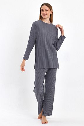 ست لباس راحتی طوسی زنانه مخلوط پلی استر Oyga - کد 786688453