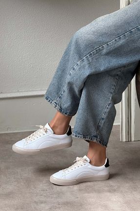 کفش اسنیکر سفید زنانه بند دار NİŞANTAŞI SHOES - کد 922779309