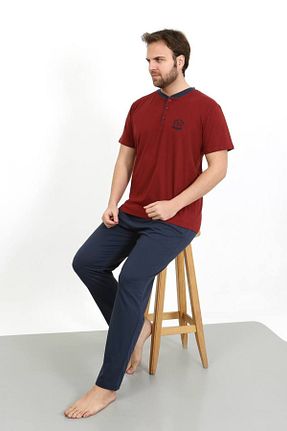 ست لباس راحتی زرشکی مردانه ساده shopshop - کد 923756489
