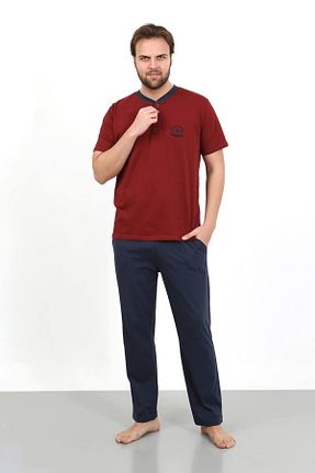 ست لباس راحتی زرشکی مردانه ساده shopshop - کد 923756489