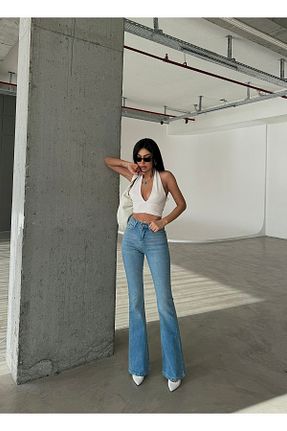 شلوار آبی زنانه پنبه ای Butik - کد 923756775