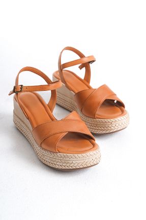 صندل قهوه ای زنانه پاشنه پر Elile Shoes - کد 923761725