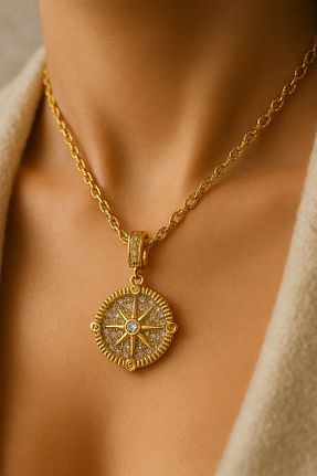 گردنبند استیل ( فولاد ) زرد زنانه استیل (فولاد) Store - کد 904465550