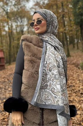 شال طوسی زنانه پلی استر Madame Polo - کد 923775009