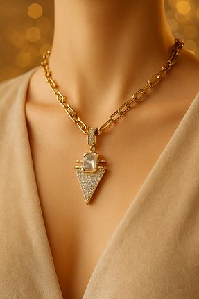 گردنبند استیل ( فولاد ) زرد زنانه استیل (فولاد) Store - کد 903845748