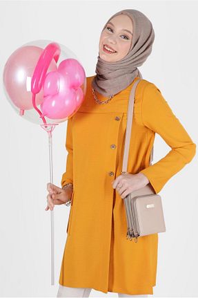 تونیک حجاب زرد زنانه پلی استر Alvina - کد 804944553