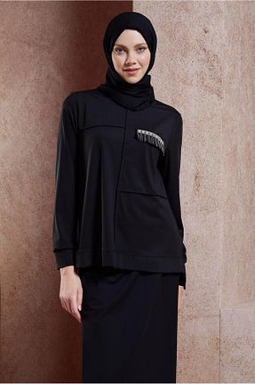 ست گرمکن حجاب مشکی زنانه رگولار Alvina - کد 856217431
