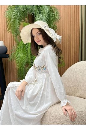 لباس سفید زنانه بافتنی Cardella - کد 905108770
