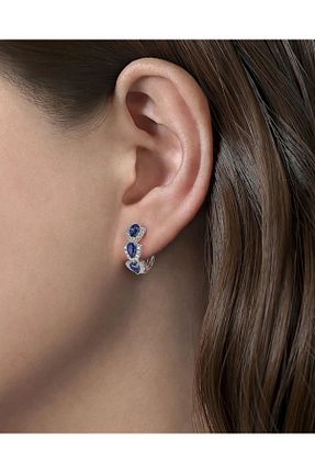 گوشواره نقره آبی زنانه 925 عیار Brezza Lusso Jewelry - کد 835911862