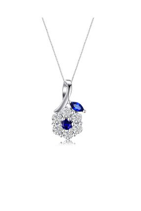 گردنبند نقره آبی زنانه 925 عیار Brezza Lusso Jewelry - کد 773482452