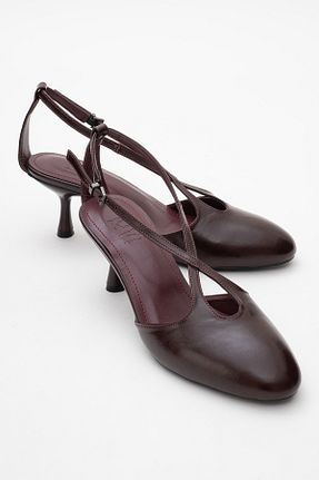 کفش پاشنه بلند کلاسیک زرشکی زنانه چرم مصنوعی luvishoes - کد 923828169