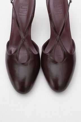 کفش پاشنه بلند کلاسیک زرشکی زنانه چرم مصنوعی luvishoes - کد 923828169