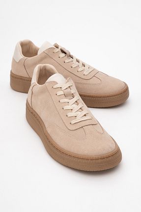 کفش اسنیکر بژ زنانه چرم اصل luvishoes - کد 923824980