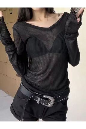 بلوز مشکی زنانه ساده DarkellaStore - کد 923845638
