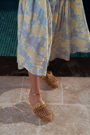 دمپائی قهوه ای زنانه حصیر NİŞANTAŞI SHOES - کد 239459119