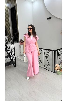 ست بالاتنه و پائین تنه صورتی زنانه بافتنی Butik - کد 922081269