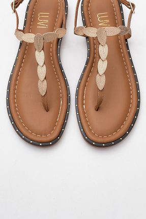 صندل قهوه ای زنانه پاشنه تخت luvishoes - کد 923850430