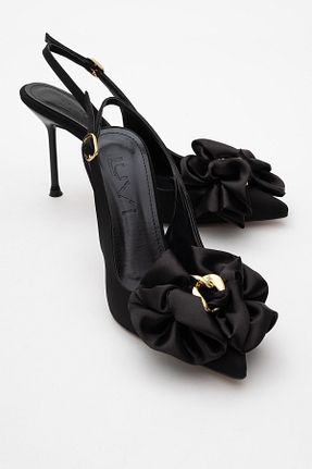 کفش پاشنه بلند کلاسیک مشکی زنانه ساتن luvishoes - کد 923851241
