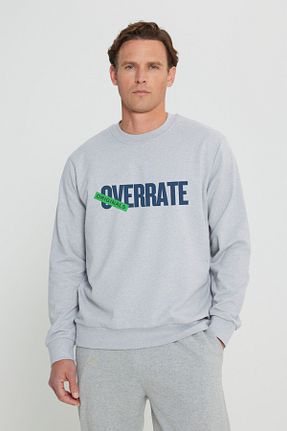 سوئیشرت طوسی مردانه چاپی OVERRATE - کد 923857010