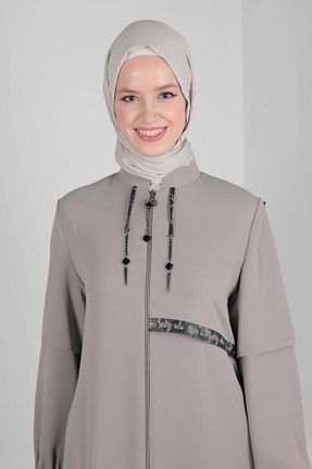 مانتو بلند حجاب بژ زنانه Alvina - کد 805630630