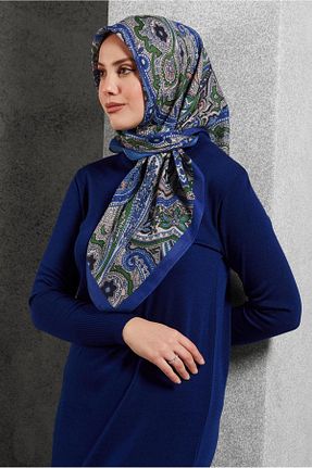 روسری سرمه ای پلی استر Alvina - کد 890410960