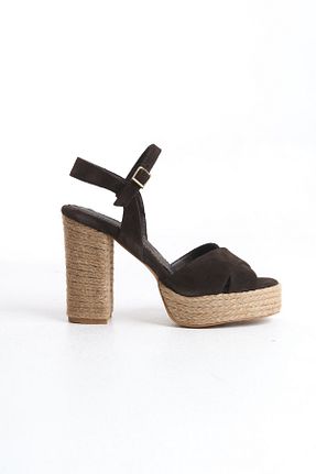 صندل قهوه ای زنانه پاشنه پلتفرم Elile Shoes - کد 923889246