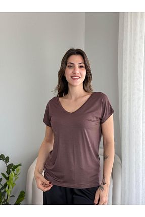 تیشرت رنگی زنانه یقه هفت Madamdef - کد 923888328
