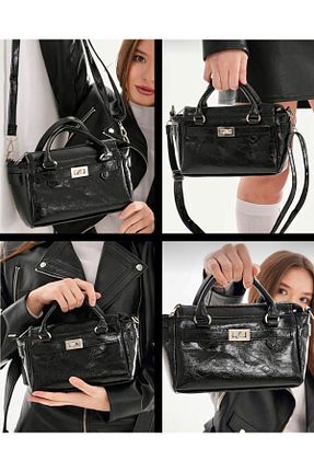 کیف دوشی مشکی زنانه چرم مصنوعی truvalıhelen - کد 884301408