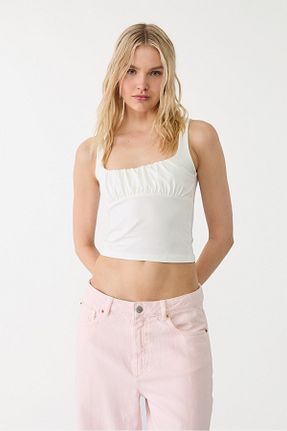 بلوز سفید زنانه ساده Stradivarius - کد 923891065