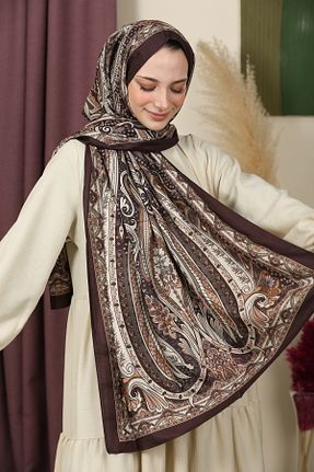 شال قهوه ای زنانه پنبه ای aldyoo - کد 923901706