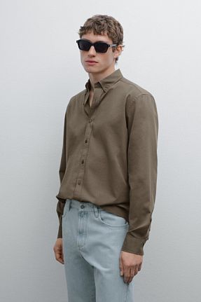 پیراهن سبز مردانه رگولار Massimo Dutti - کد 901382947