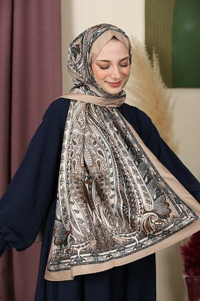 شال قهوه ای زنانه پنبه ای aldyoo - کد 923901730
