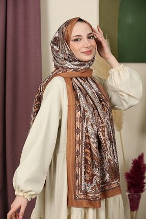 شال قهوه ای زنانه پنبه ای aldyoo - کد 923901728