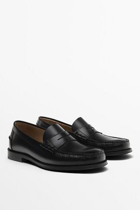 کفش لوفر مشکی مردانه چرم خالص Massimo Dutti - کد 923906544